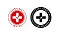 Clinically tested vector medical cross check icon
