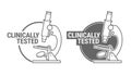 Clinically tested sign or stamp symbol