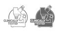Clinically tested sign or stamp symbol
