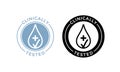 Clinically tested vector water drop icons Royalty Free Stock Photo