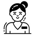 clinician icon, single avatar vector illustration