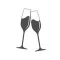 Clink glasses champagne graphic icon