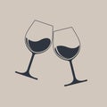 Clink glasses graphic icon Royalty Free Stock Photo