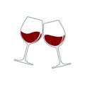Clink glasses graphic icon Royalty Free Stock Photo