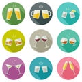 Clink glasses icons.