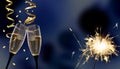 Clink glasses - New Year`s Eve / celebration Royalty Free Stock Photo