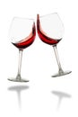 Clink glasses - red wine isolated