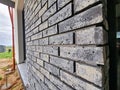 Clinker bricks on the house wall close up Royalty Free Stock Photo