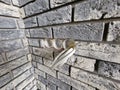 Clinker bricks on the house wall close up Royalty Free Stock Photo