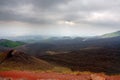 Clinker flows and crater on volcano Etna Royalty Free Stock Photo