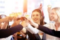 Clinking Glasses of Champagne or Wine. Group of Business People Celebrating New Year at Office party Royalty Free Stock Photo