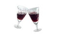 Clinking vintage crystal glasses with red wine isolated Royalty Free Stock Photo