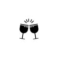 Clinking wine glasses. Vector illustration decorative design