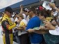 Clint Bowyer signs autographs Royalty Free Stock Photo