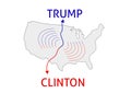 Clinton winner. Donald Trump vs Hillary Clinton. USA election 20