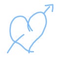 clip art of arrows of love or arrows of hearts writing pictures. Royalty Free Stock Photo