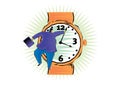 Clip Art of Businessman checking the time on his wrist watch Royalty Free Stock Photo