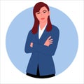 Clip art of a businesswoman arms crossed Royalty Free Stock Photo