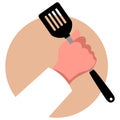 Clip art of a chef hand holding a spatula