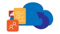 Clip art of cloud technology concept,data storage for smart life,upload data to cloud technology