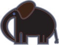 Cute Elephant Digital Vector Drawing Royalty Free Stock Photo