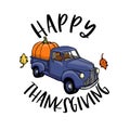 happy thanksgiving pumpkin truck