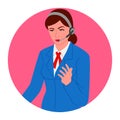 Clip art of a female customer service representative wearing headphones