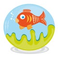 Clip art of fish in aquarium Royalty Free Stock Photo