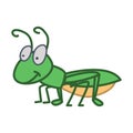 Clip art of grasshopper with cartoon design Royalty Free Stock Photo