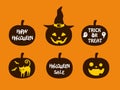 Halloween Jack-o\'-Lantern icon and logo design