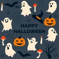 set of clip art for happy halloween