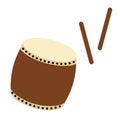 Clip art of Japanese drum Royalty Free Stock Photo