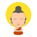 Clip art of lord of buddha with cartoon design Royalty Free Stock Photo