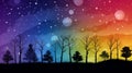 Clip art of mysterious night sky, colorful gradation night sky. Generative Ai Royalty Free Stock Photo