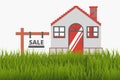 A clip art real estate illustration of a gree house Royalty Free Stock Photo