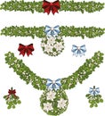 Clip art set of Christmas mistletoe decorative