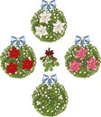 Clip art set of Christmas mistletoe decorative Royalty Free Stock Photo