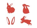 Clip art of Year of the rabbits silhouette