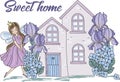 Wedding Clipart SWEET HOME Color Vector Illustration Set Cartoon Picture