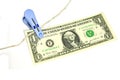 Clip Bank US dollar bill prevent fly. Royalty Free Stock Photo