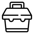 Clip box icon outline vector. Toolbox kit