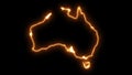 Australia - building a burning silhouette