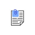 Clip document files line icon