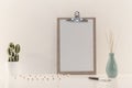 Clip frame in portrait mode placed on a space of with empty space. Royalty Free Stock Photo