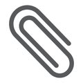 Clip glyph icon, office and work, paperclip sign Royalty Free Stock Photo