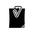 Black solid icon for Clip, document and sheet