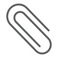 Clip line icon, office and work, paperclip sign