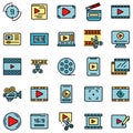 Clip montage icons set vector flat Royalty Free Stock Photo