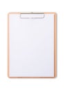 Clip note pad mock up with blank A4 size white page paper isolated on white background with clipping path for business education Royalty Free Stock Photo