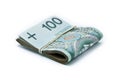 Clip of polish banknotes Royalty Free Stock Photo